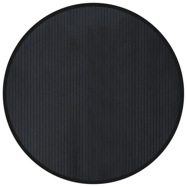 Svart rund matta 100 cm bambu