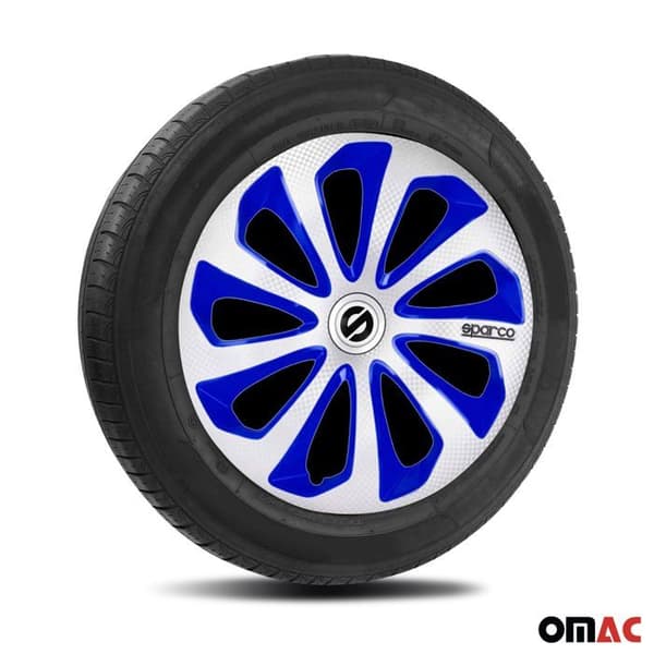 Sparco Sicilia navnav 14 tum ABS silver/blått set om 4