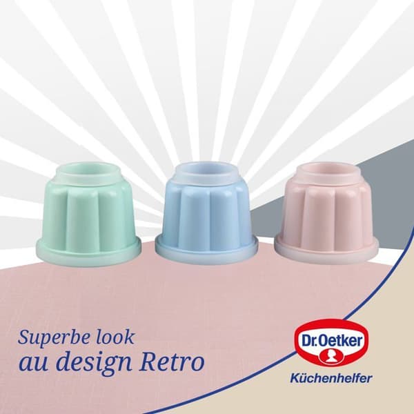 Puddingform - DR. OETKER - 1799 - 150 ML - Plast - Rosa-Grön-Blå