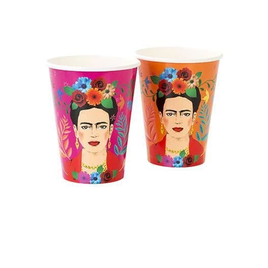 Papperskopp - SKYLANTERN - Frida Kahlo - 18cm - Orange - Set om 12
