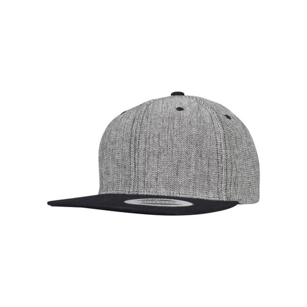 Snapback & Strapback Cap - Flexfit - Solid Melange - Svart - Justerbar - Herr