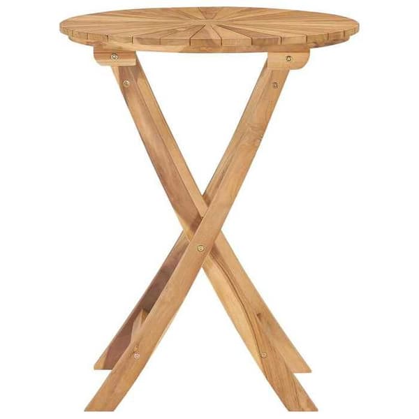 vidaXL Fällbart trädgårdsbord Ø 60 cm Massivt teak
