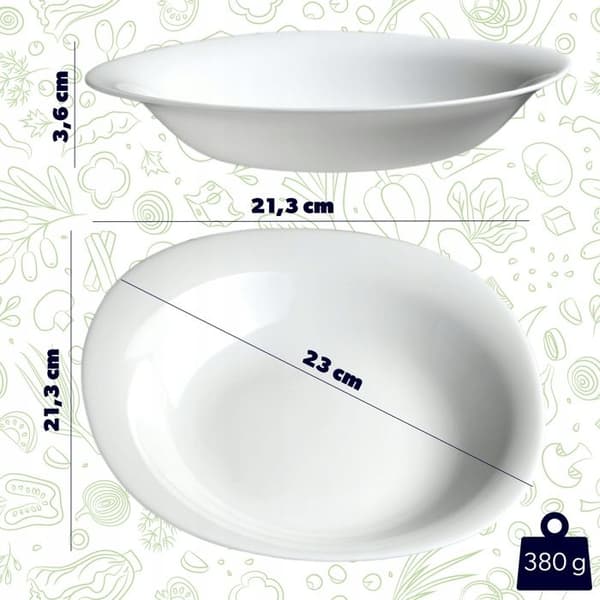KADAX Djup tallrik 23 cm Vit 3 st