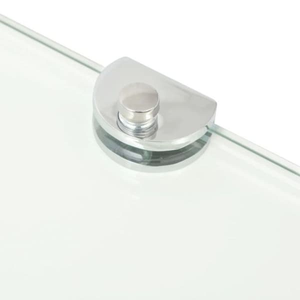 Krokhylla - vidaXL - Transparent Glas - 35 x 35 cm - Kromade stöder - 8 mm tjocklek