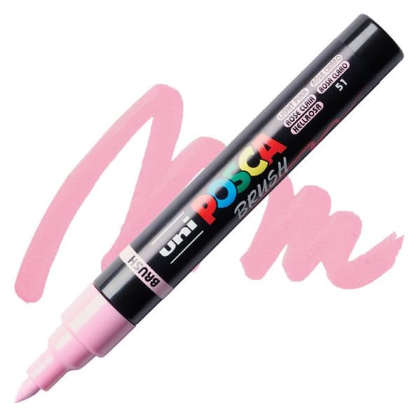 POSCA-markör - Ljusrosa - Penselpunt - PC5BR - Alla ytor