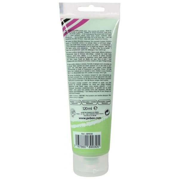 Akrylfärg - Ljusgrön - Matt - 30 - Multi-underlag - Dekorkräm - Pébéo - 120ml