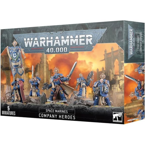Figur - Games Workshop - Warhammer 40k - Space Marines - 90 delar - 5 figurer