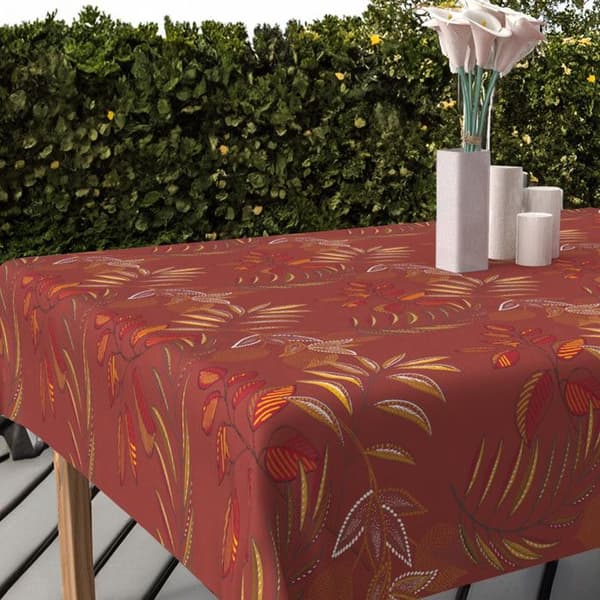 Rektangulär anti-fläcktryckt bordsduk 140x200 cm BLORES, av Soleil d'Ocre
