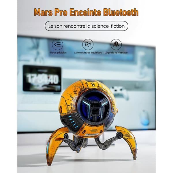 Bluetooth-högtalare GravaStar Mars Pro Gul Frostad Stereo Trådlös