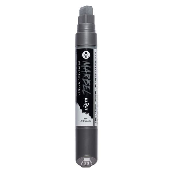 Marker - Akrylfärg - Antracit - Permanent - Rektangulär spets 15mm - Marbel - Darwi