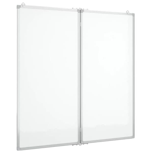 Fällbart magnetiskt whiteboard 100x100x1,7 cm aluminium