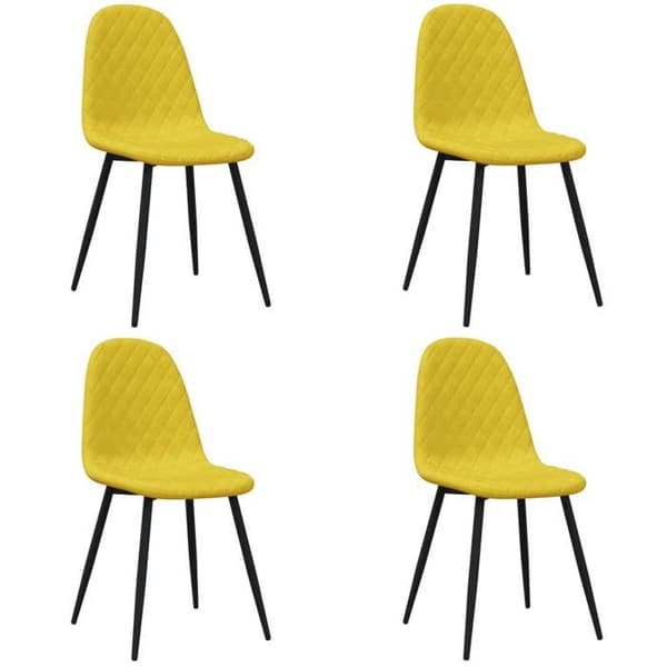 vidaXL matstolar Set med 4 Senapsgul sammet 325664