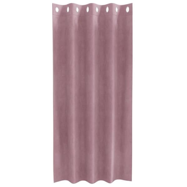 Mörkrosa polyester öljettgardiner 2 st - moderna, tvättbara