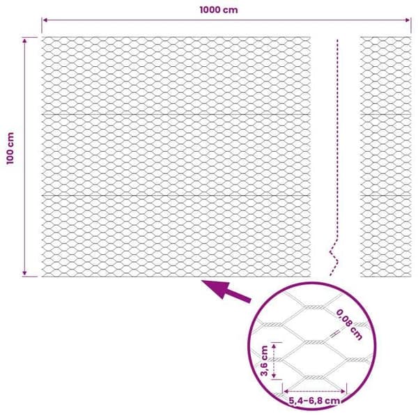 vidaXL Hexagonal stängsel Grön 1 x 10 m PVC 42005347