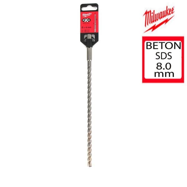 Bor - MILWAUKEE - RX4 - SDS-plus - 8 x 260 mm - Stål - 1 enhet