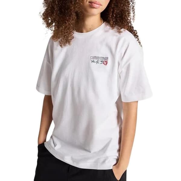 Vit T-shirt Dam Converse Blommig