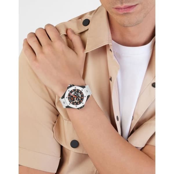 Philipp Plein Klocka - Herr - PWPFA0724 - Vit Silikon - 46mm - 5 bar