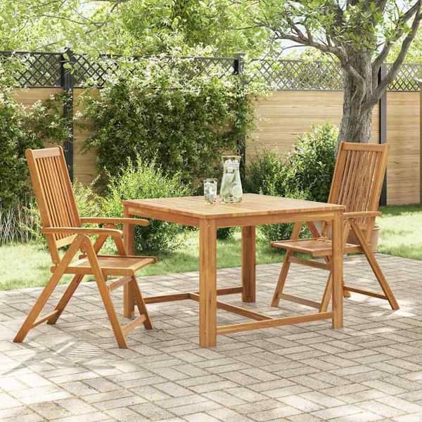 vidaXL Hopfällbara Trädgårdsstolar 2 st Solid Acacia Wood Brown