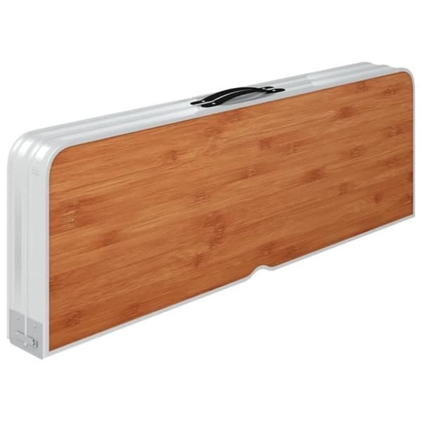 vidaXL Fällbart campingbord med 2 bänkar Aluminium Brun