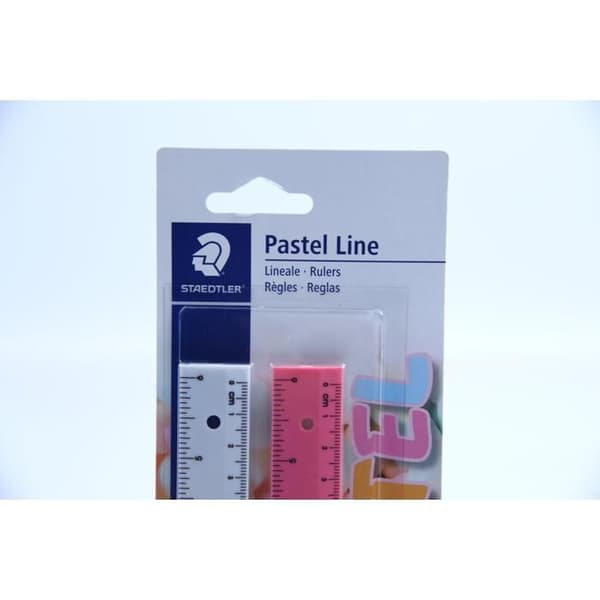 2 Platta linjaler 15 cm pastell (pack om 2)