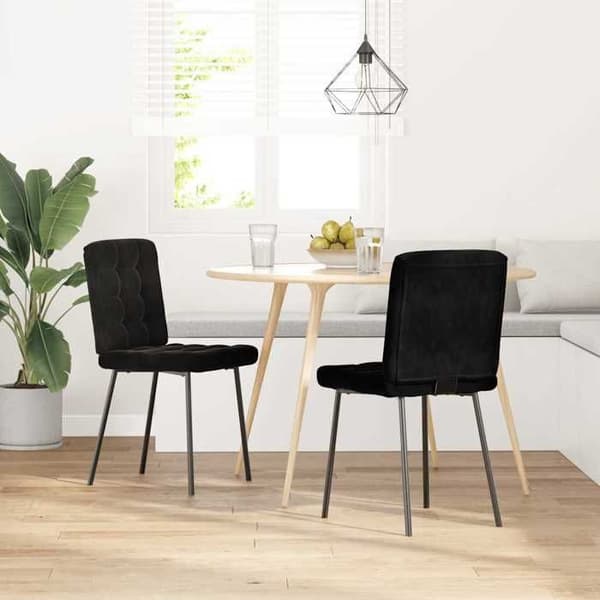 vidaXL Matstolar set om 2 Svart Sammet 4101086