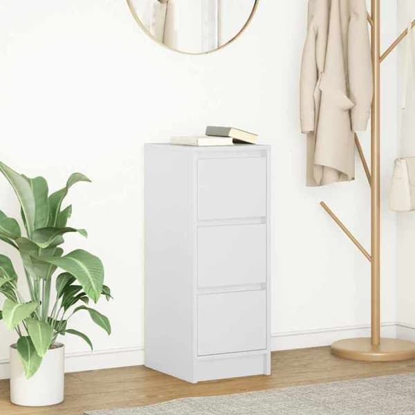 vidaXL Buffé vit 29,5x34x76 cm ingenjörsträ 861634