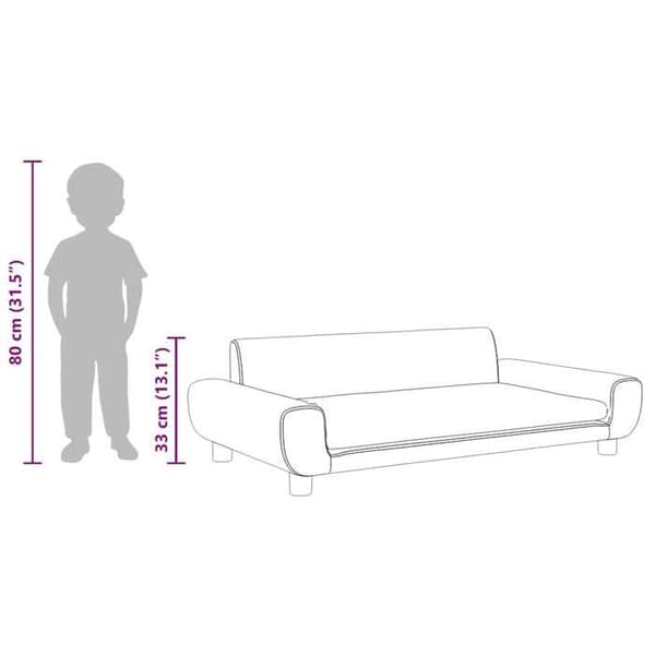 vidaXL Barnsoffa brun 100x54x33 cm sammet, mini soffa, mini soffa-stol, mini soffa för barn, soffa av 3196384