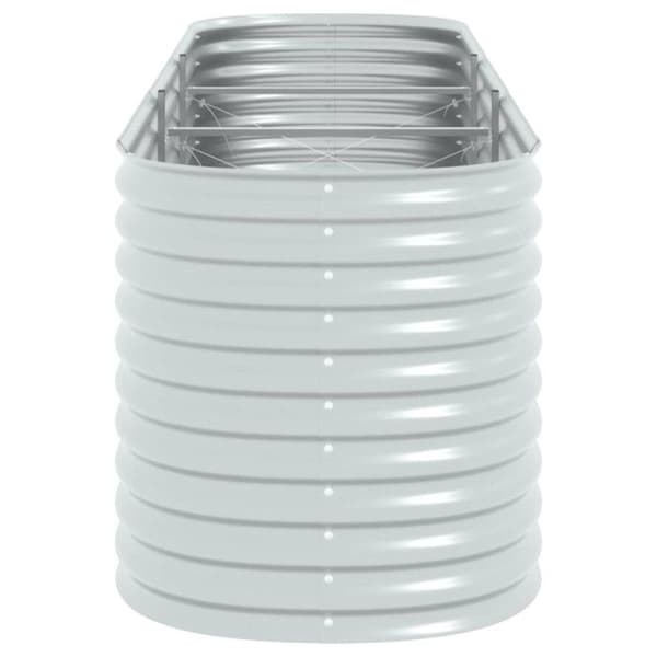 Jardiniär - vidaXL - 320x80x81 cm - Galvaniserad stål - Silver - Rektangulär