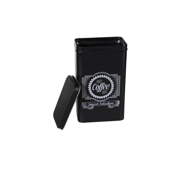 Rektangulär förvaringslåda i metall - KAFFE TEA & SOCKER - Set om 3 stycken - 11 x 7,5 x 19 cm - Rektangulär