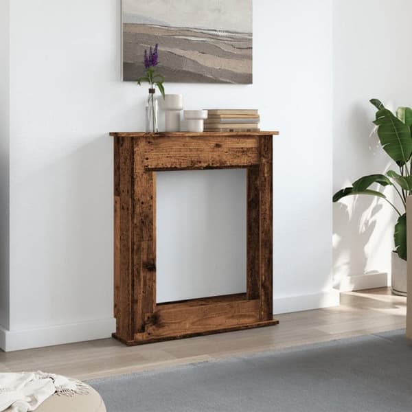 Eldram av gammalt trä 75x20x87,5 cm ingenjörsträ