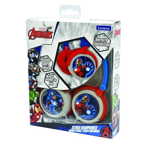 Fällbara kabelhörlurar Avengers med volymbegränsning