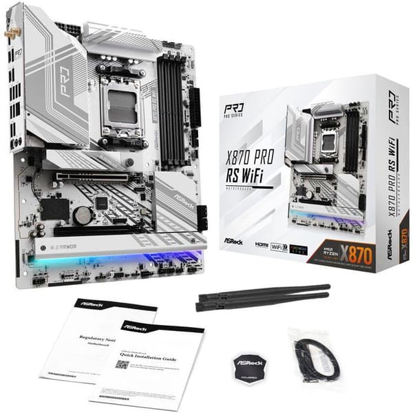 Moderkort - ASROCK - X870 Pro RS WiFi - Socket AM5 - DDR5 - WiFi 7