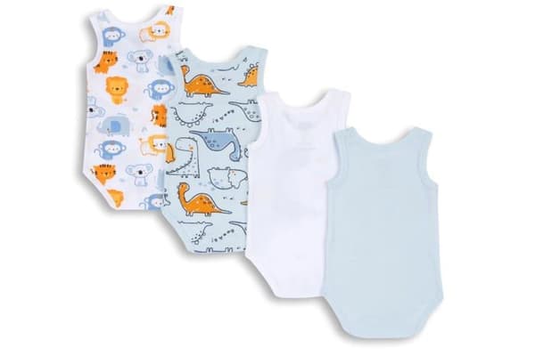 Chicco textilbox set av ärmlös bomullsbody, Mixed Baby