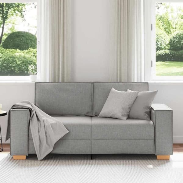Soffa 2 platser - Molngrå - Tyg 100% polyester - Modern stil - Mjuk komfort