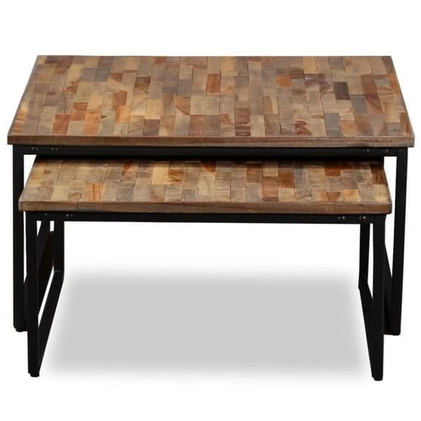 vidaXL Häckande soffbord 2 st Solid Reclaimed Teak