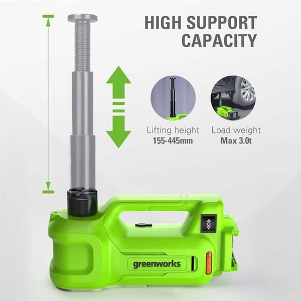 Jack Elektro Hydraulisk - GREENWORKS - G24JACK - 24V - 3T - Universell