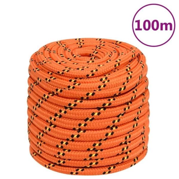 152684 vidaXL Båtrep Orange 18 mm 100 m Polypropen