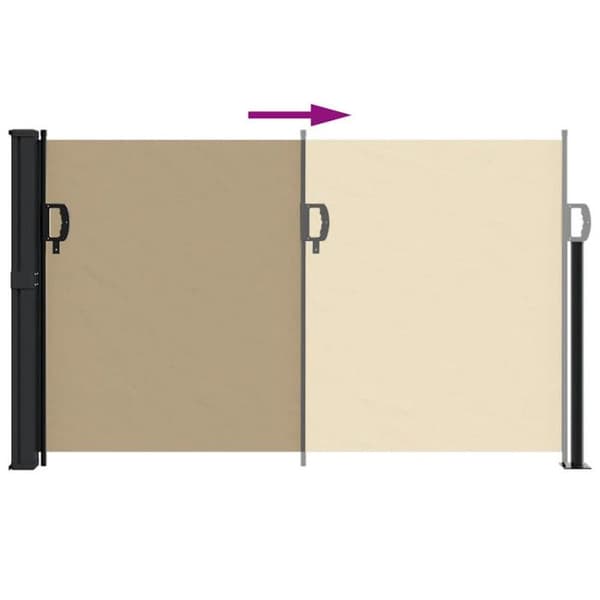 Retractable sidovinc - VIDAXL - 120x500 cm - Beige - 100% polyester - Manuell montering