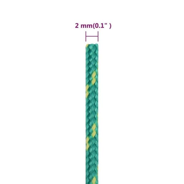 152688 vidaXL Båtrep Grön 2 mm 25 m Polypropen