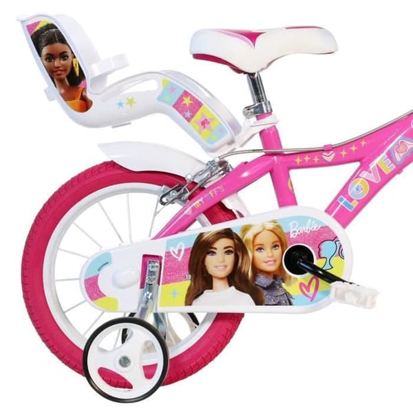 DINOBIKES Barncykel 14 tum Barbie – 4-6 år, rosa