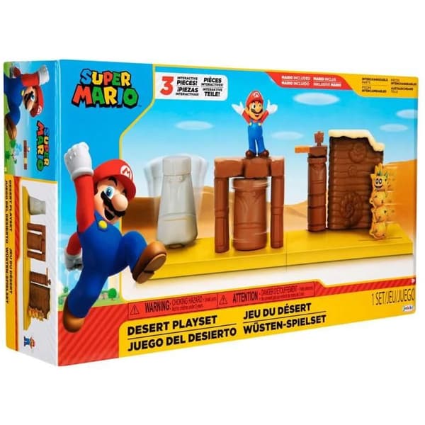 Playset Mario - Super Mario - Öken Tema - Storlek 6cm