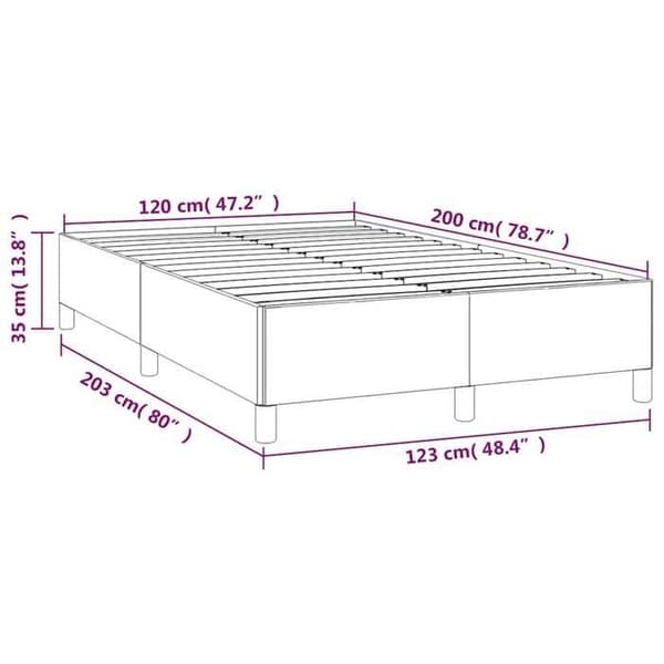 vidaXL Sängram utan madrass mörkgrön 120x200 cm sammet 347315