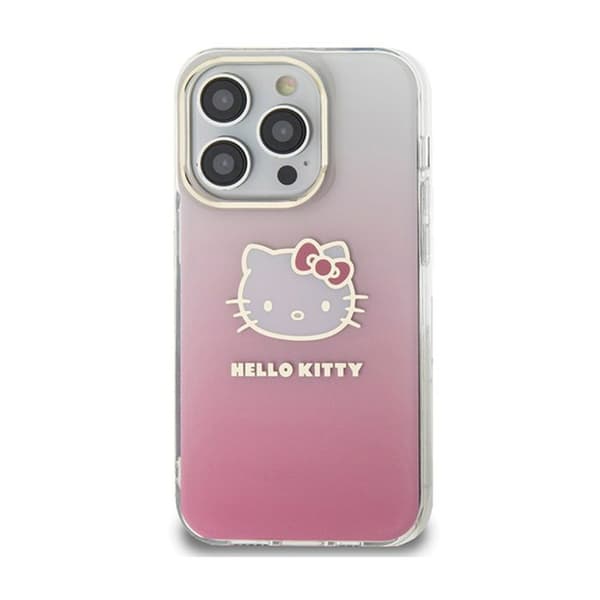 Mobilskal - Hello Kitty - iPhone 13 Pro - IML Gradient - Kitty Head - Rosa