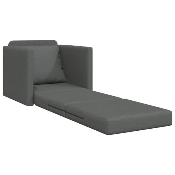 Soffa säng 2 i 1 mörkgrå 74x77x81 cm tyg