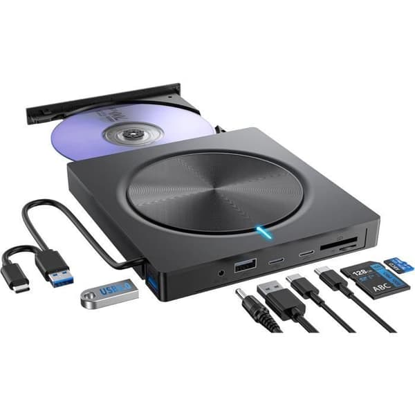 Extern CD/DVD-läsare - GENERISK - Umaniy - USB 3.0 - Typ-C - Plug & Play