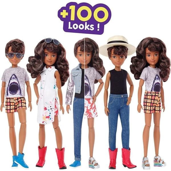 MATTEL Customizable Doll - Creatable World - Brunt vågigt hår - Accessoarer