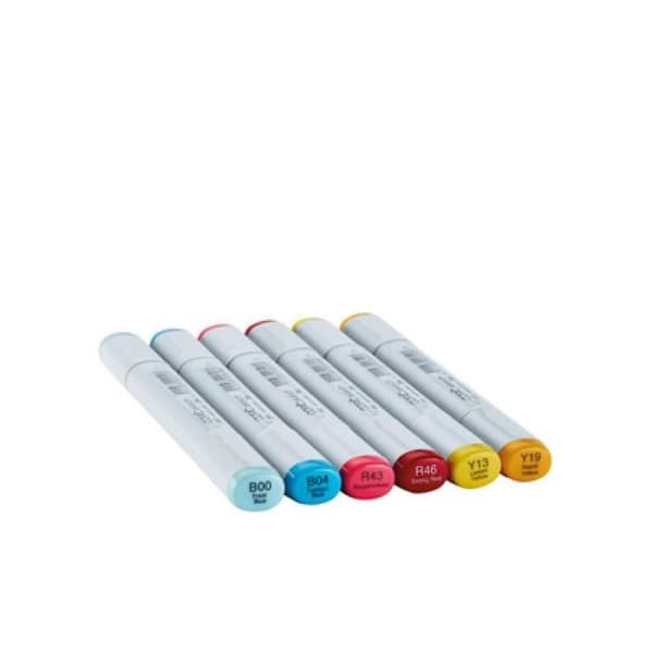 COPIC Sketch Marker, Kit med 6 "Perfect Primaries" 0,000000 Svart
