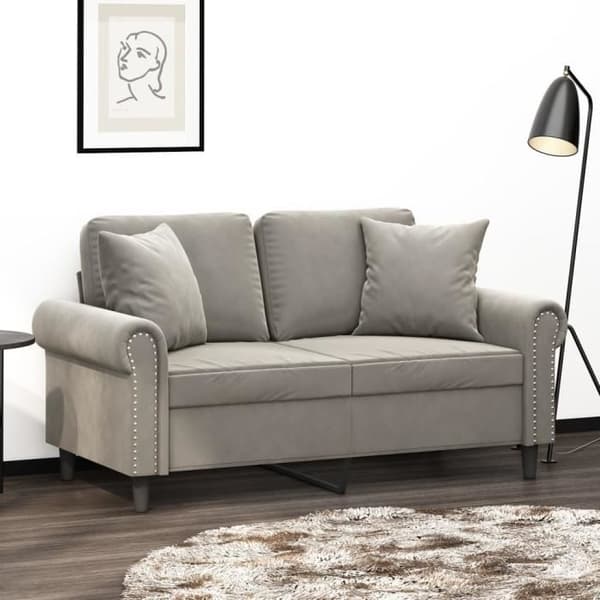 vidaXL Prydnadskuddar 2 st Ljusgrå 40x40 cm Sammet 349485