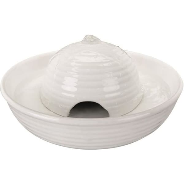 TRIXIE Vital Flow Mini Keramisk dricksfontän - 0,8 L - Vit - För hundar