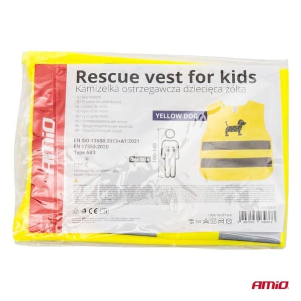 Reflekterande gul väst för hund AMIO-03937